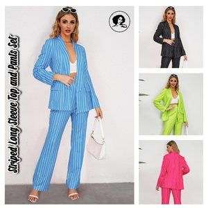 NWT Striped Long Sleeve Top and Pants Set